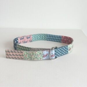 Vineyard Vines Women's Cotton Patchwork D Ring Belt Multicolor Size Small Preppy